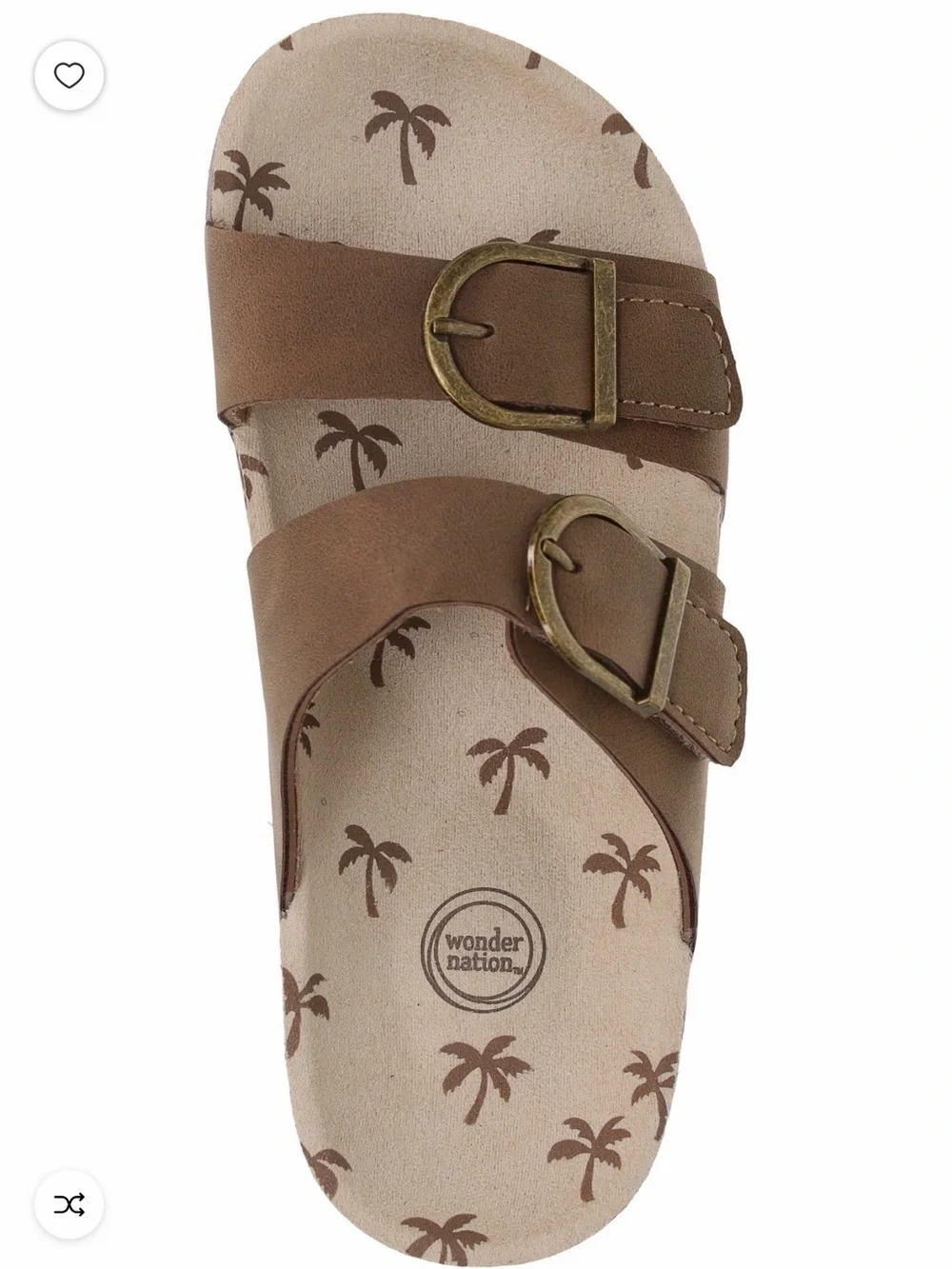 wonder nation Brown Double-Buckle Slide Sandals